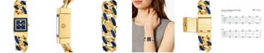 Tory Burch Women's Tilda Blue & Gold-Tone Stainless Steel Bracelet Watch 22mm
